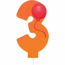 Number 3 Balloon Birthday Candle