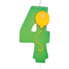 Number 4 Balloon Birthday Candle