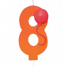 Number 8 Balloon Birthday Candle