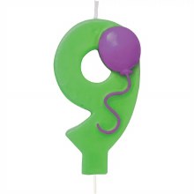 Number 9 Balloon Birthday Candle