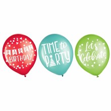 11in. Happy Birthday, Reason To Celebrate Bundle • 15 Latex Helium Balloons