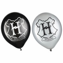 Harry Potter Latex Balloons Black and Grey 6pk