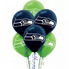 Seahawks Latex Balloon Bundle ~ 6 Pack 12"