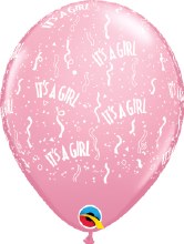 Pink, It's A Girl • 11" Latex Helium Balloon