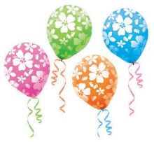 Floral Hibiscus, Multi Color • Standard 12in. Latex Helium Balloons • Bundle of 15