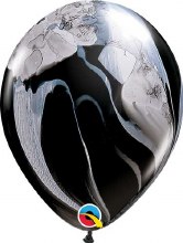 Agate Marble 11" Latex Balloon ~ BLACK/BLUE