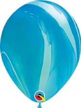 Agate Marble 11" Latex Balloon ~ BLUE