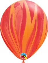 Agate Marble 11" Latex Balloon ~ RED/ORANGE