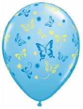 Insect • Butterfly Print, Pale Blue • 11in. Latex Helium Balloon