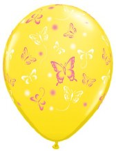 Butterflies ~ YELLOW ~ 11" Latex Balloon