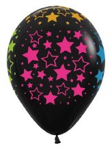 11in. Bold Stars Latex Balloon ~ NEON