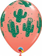 Cactus Fiesta ~ CORAL ~ 11" Latex Balloon