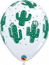 Cactus Fiesta ~ WHITE~ 11" Latex Balloon