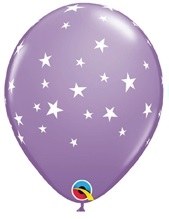 11in. Print Contempo Stars Latex Helium Balloon • LILAC