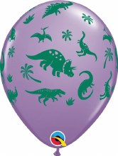 Dinosaur Print, Lilac • 11in. Latex Helium Balloon