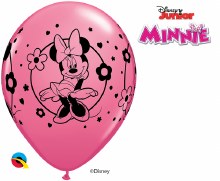 11in. Minnie Mouse Latex Balloon / Flower Pattern ~ ROSE