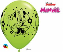 11in. Minnie Mouse Latex Balloon / Flower Pattern ~ LIME GREEN