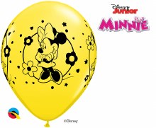 11in. Minnie Mouse Latex Balloon / Flower Pattern ~ YELLOW