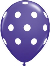 Polka Dots, Purple Violet • 11in. Latex Helium Balloon