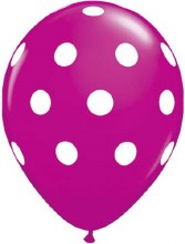 Polka Dots, Wild Berry • 11in. Latex Helium Balloon