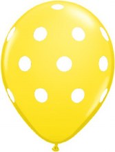 Polka Dots, Yellow • 11in. Latex Helium Balloon