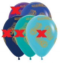 Bird, Peacock Print • Dark Blue • 11in. Latex Helium Balloon