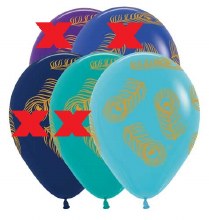 Bird, Peacock Print • Caribbean Blue • 11in. Latex Helium Balloon