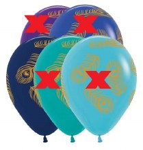 Bird, Peacock Print • Navy • 11in. Latex Helium Balloon