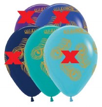 Bird, Peacock Print • Teal • 11in. Latex Helium Balloon