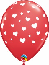 Hearts / Random Hearts ~ RED ~ 11" Latex