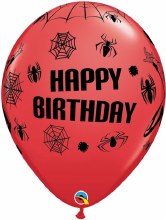 Spiderman • Happy Birthday 11in. Printed Latex Balloon ~ Red