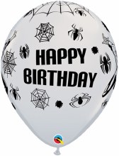 Spiderman • Happy Birthday 11in. Printed Latex Balloon ~ White