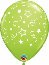 Stars & Dots Confetti 11" Latex Balloon ~ LIME