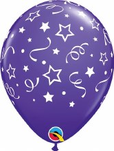 Stars & Dots Confetti 11" Latex Balloon ~ PURPLE VIOLET