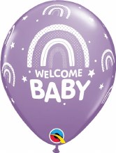 Boho Rainbow, Welcome Baby • Lilac • 11" Latex Helium Balloon
