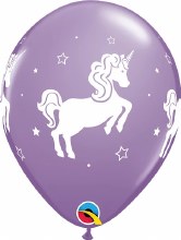 Unicorn • Whimsical Print, Lilac • 11in. Latex Helium Balloon