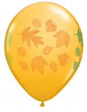 11in. Latex Helium Balloon • Autumn Leaves, Burgandy