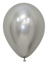 11in. Solid Reflex Silver Latex Helium Balloon