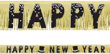 New Years Gold Fringe Banner