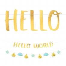 Oh Baby! Hello World Boy Banner