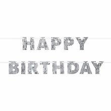 Banner Silver Fringe HBD