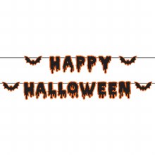 Classic Black & Orange Happy Halloween Banner