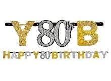 Sparkling 80th Birthday Banner
