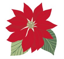 Poinsettia Shaped Placemat 8ct