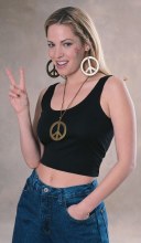 Peace Sign Necklace & Earrings Set
