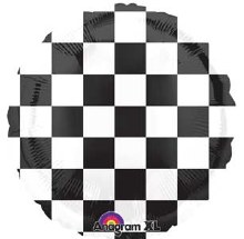 Standard Size / Black & White Checkered Mylar ~ 17" {special order only}