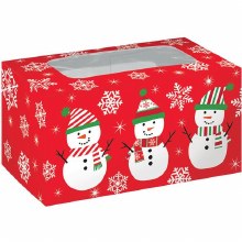Snowman Treat Boxes ~ 2 Pack/6"x3"x3"