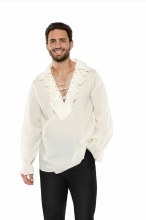Ruffled Shirt White Men's Lg