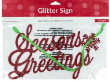 Season's Greetings Glitter Sign