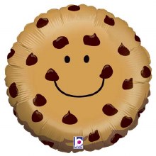 Chocolate Chip Cookie Shape • Standard Size 18in. Mylar Helium Balloon